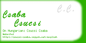 csaba csucsi business card